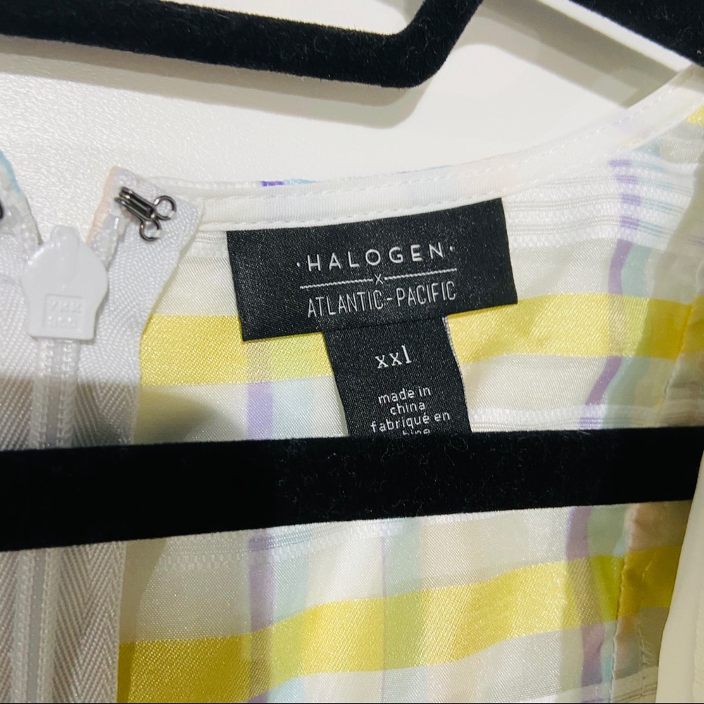 Halogen X Atlantic-Pacific Bow Plaid Ruffle Dress - Picture 6 of 7